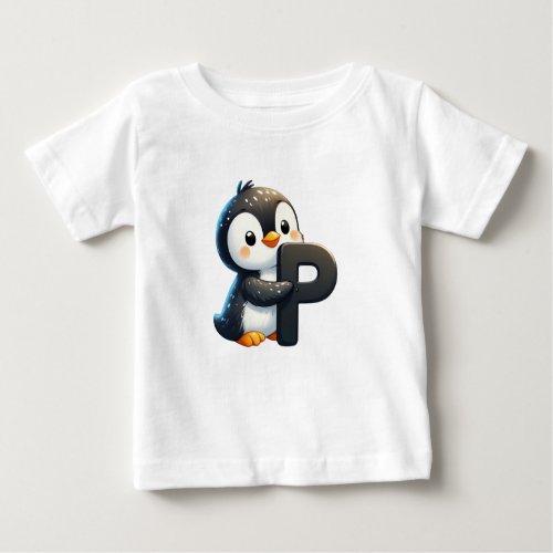 Penguin Letter P Baby T_Shirt