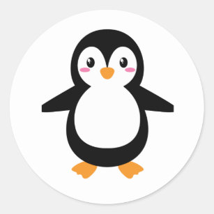Penguin life classic round sticker