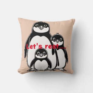 "Penguin Love: A Pixar-Inspired Family Pillow"? Throw Pillow