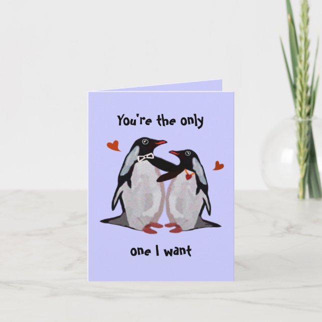 Penguin Love Anniversary Card (Front)