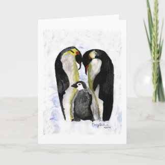Penguin Love by Autistic Artist Marcy Deutsch Holiday Card