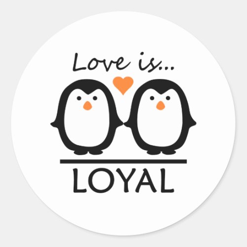 Penguin Love Classic Round Sticker