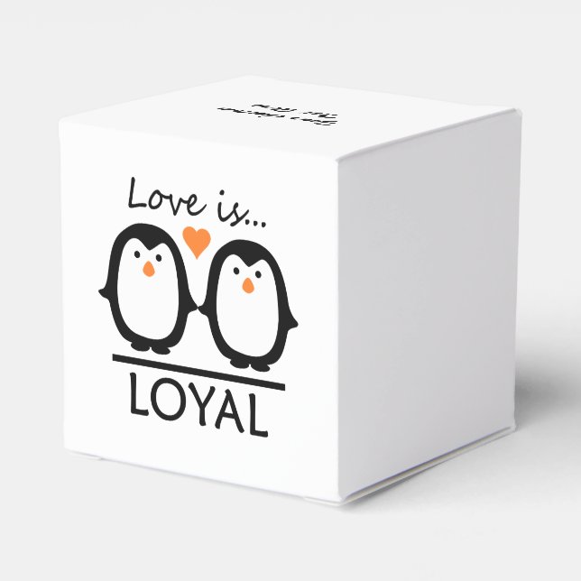 Penguin Love custom favor boxes (Back Side)