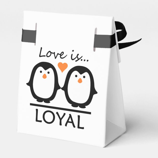 Penguin Love custom favor boxes (Back Side)