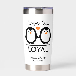 Penguin Love custom names & date Insulated Tumbler