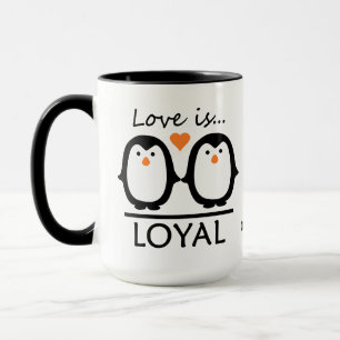 Penguin Love custom names & date mugs