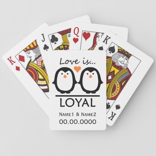 Penguin Love custom playing cards