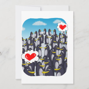Penguin Love for Valentines Holiday Card