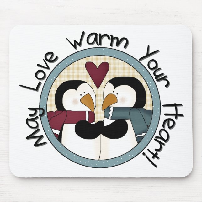 Penguin Love Holiday Tshirts and Gifts Mouse Pad (Front)