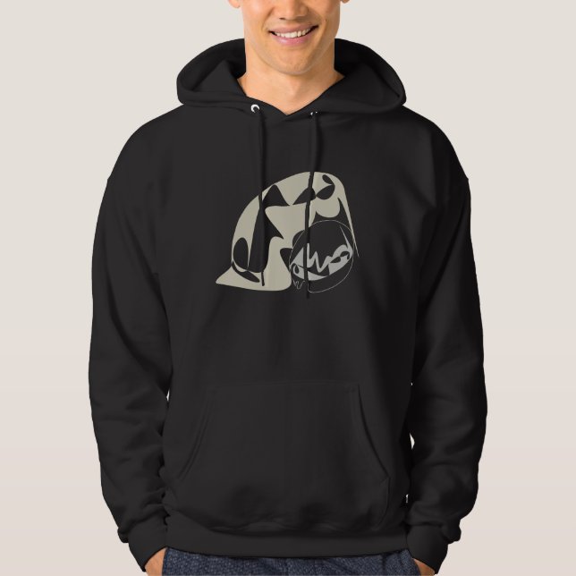Penguin love in contrast hoodie (Front)
