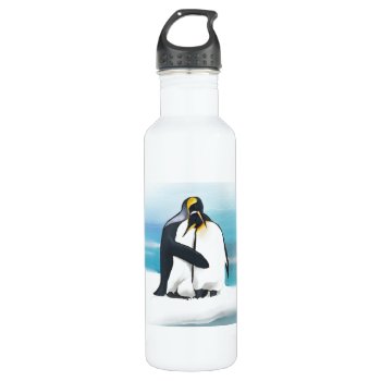 Penguin Love Kisses Stainless Steel Water Bottle by LgTshirts at Zazzle