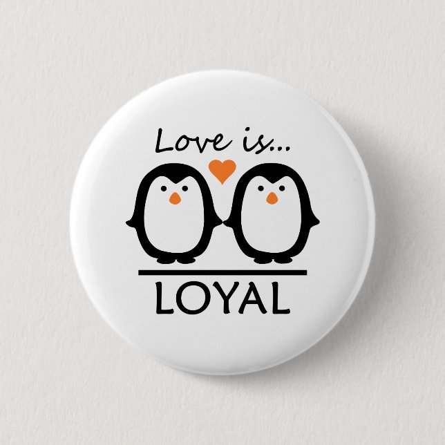 Penguin Love Pinback Button (Front)