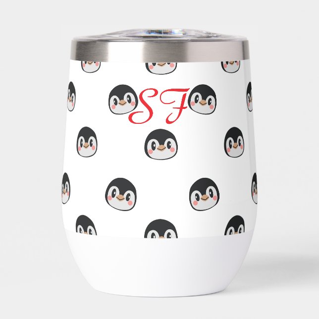 Penguin Love Thermal Wine Tumbler (Front)