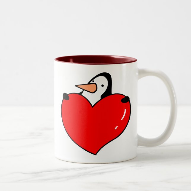 Penguin Love Two-Tone Coffee Mug (Right)