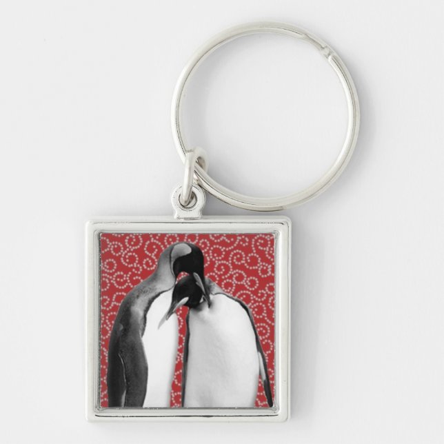 Penguin Lovebirds Keychain (Front)