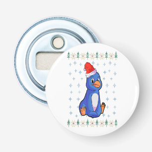 Penguin Lover Button Bottle Opener with magnet