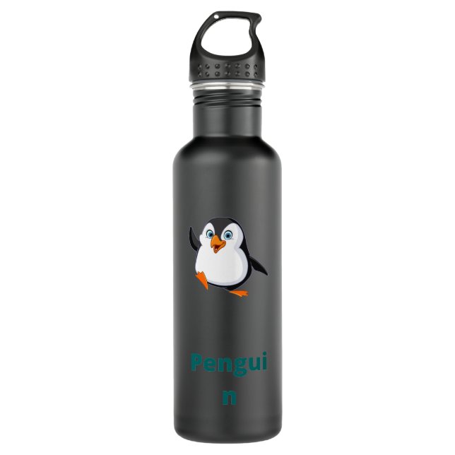 Penguin Lover - Penguin Stainless Steel Water Bottle (Front)