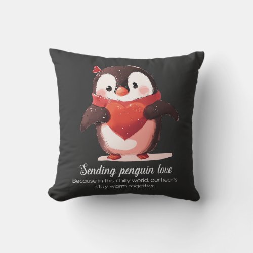 Penguin Lovers _ Valentines Day special Throw Pillow