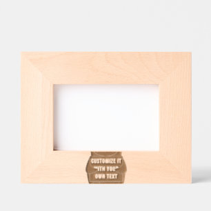 Penguin mascot holding a sign for custom text engraved frames