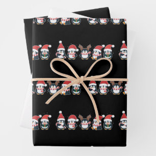 Penguin Merry Christmas North Pole Holiday Animal Wrapping Paper Sheets