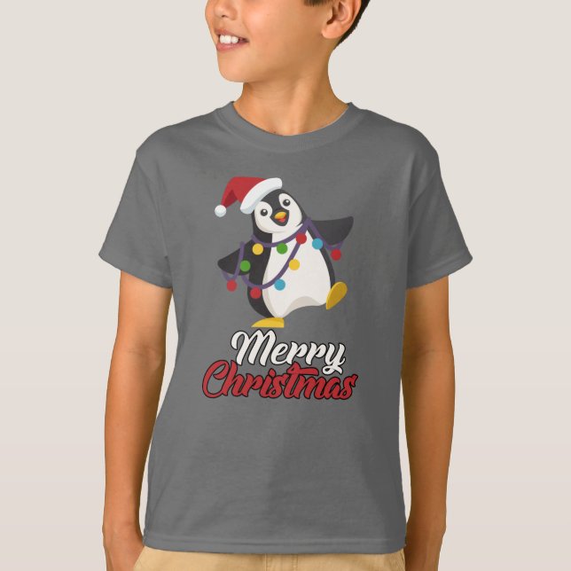 Penguin Merry Christmas T-Shirt (Front)