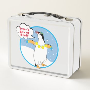 Penguin Metal Lunch Box by HanukkahHappy at Zazzle