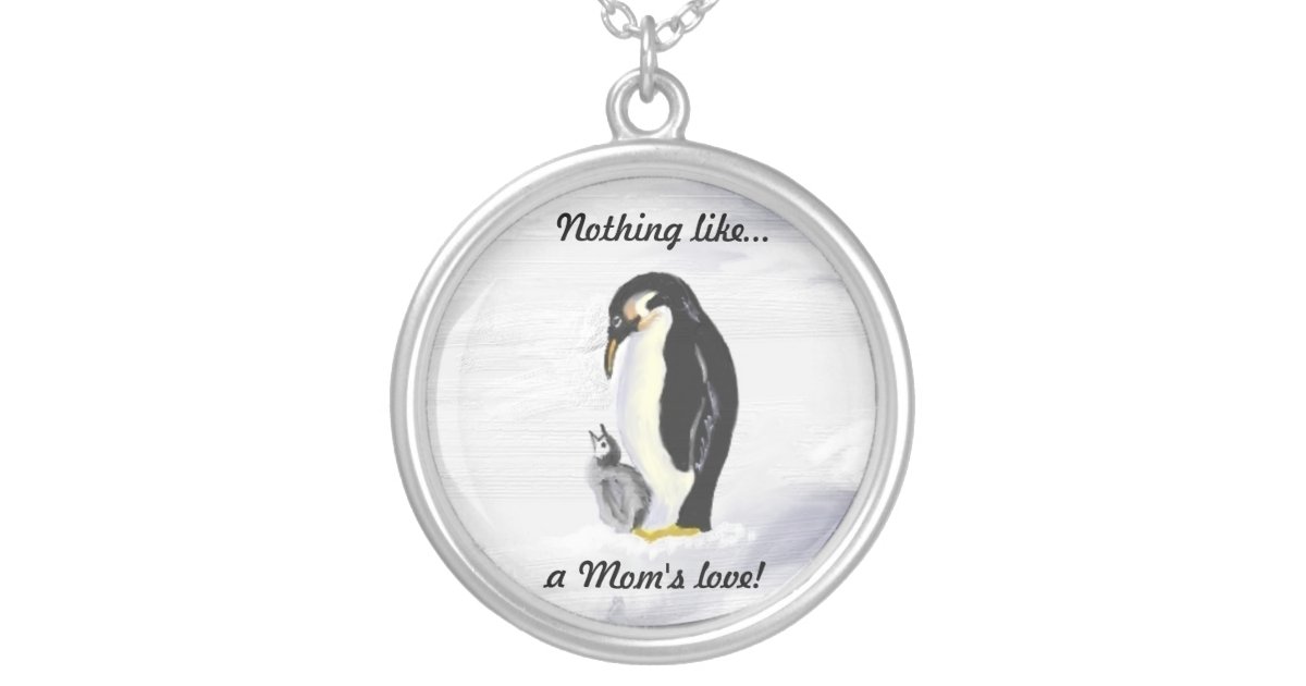 Penguin Mom & Baby Necklace | Zazzle
