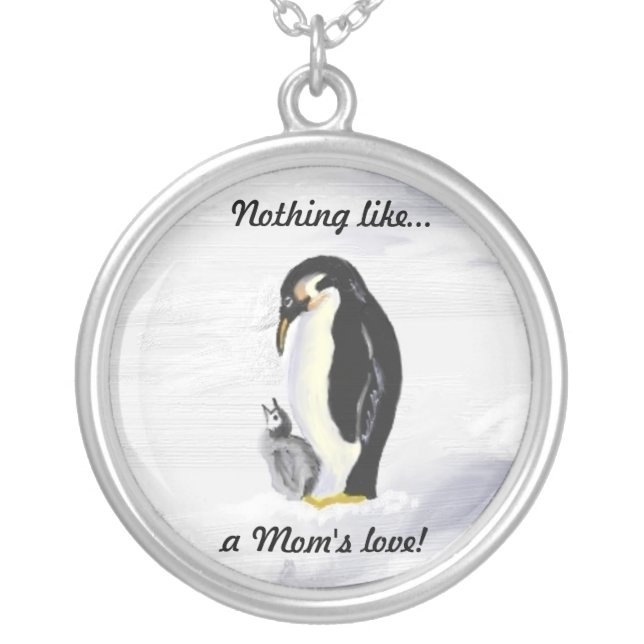 Penguin Mom & Baby Necklace (Front)