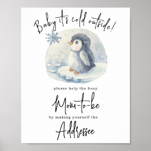 Penguin _ Mom to be addressee Poster