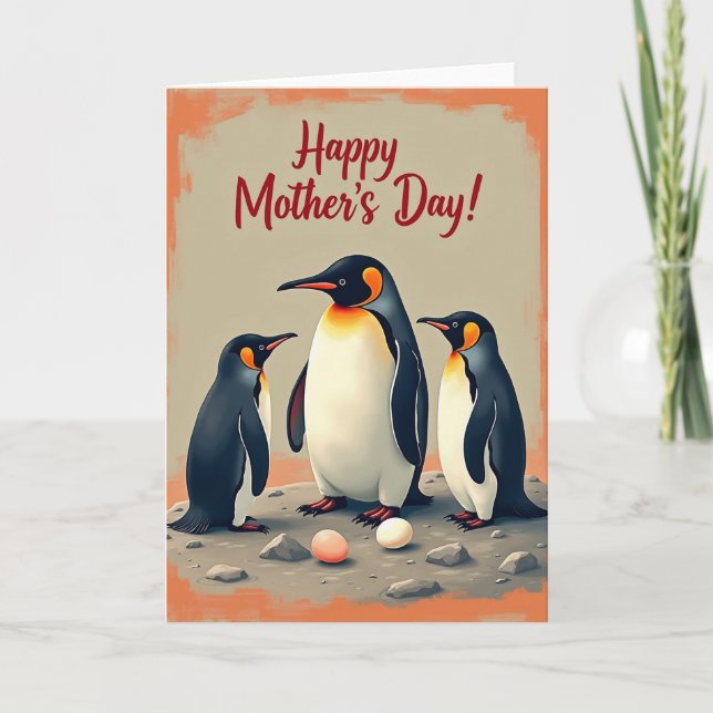 Penguin Mothers Day Family Card (Front)