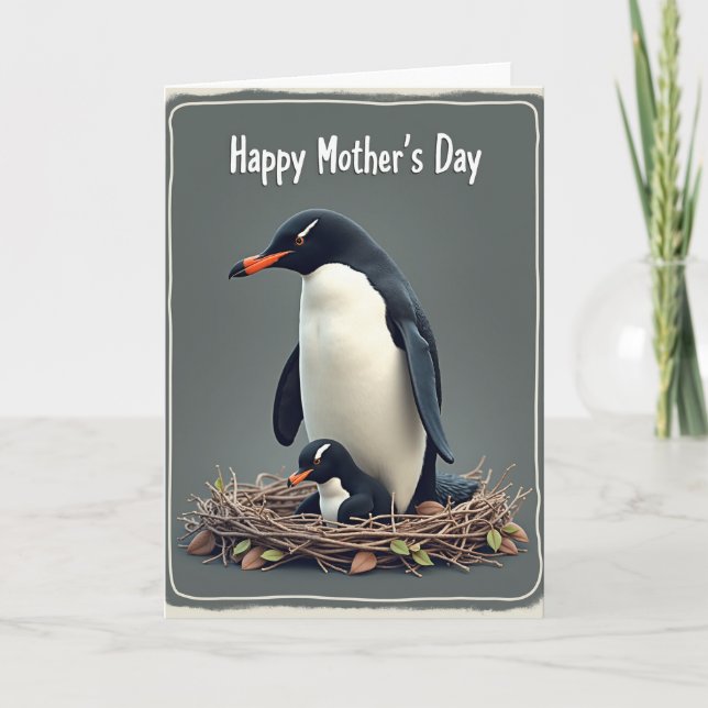 Penguin Mothers Day Nest Card (Front)