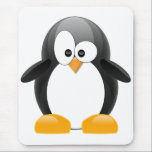 Penguin Mouse Pad<br><div class="desc">Adorable and funny black penguin on a snowy background. Art © HeartLocked Designs</div>