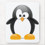 Penguin Mouse Pad<br><div class="desc">Adorable and funny black penguin on a snowy background. Art © HeartLocked Designs</div>