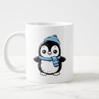 Penguin Mug Cute Winter  | Penguin with Hat and Sc
