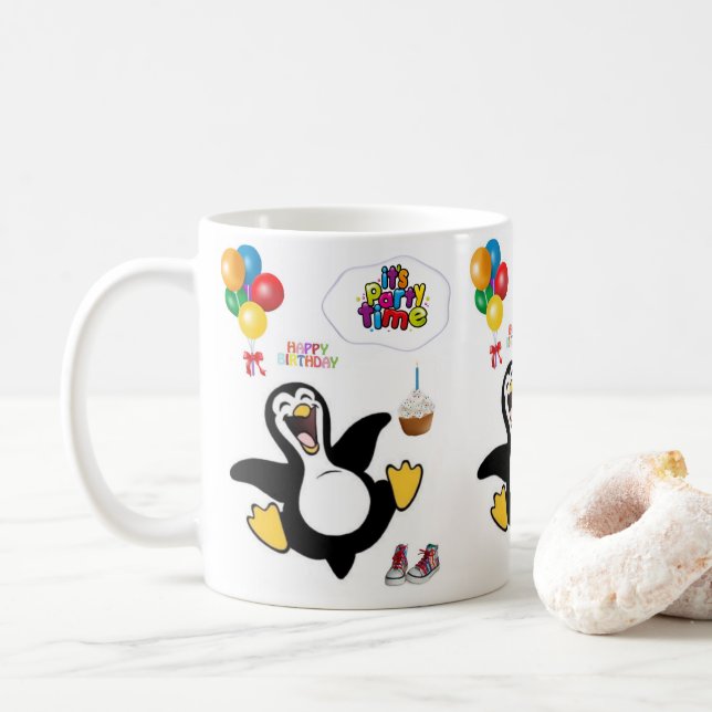 Penguin Mug Happy Birthday Mug (With Donut)