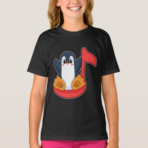 Penguin Muiscal note Music T_Shirt