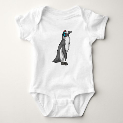 Penguin Music Headphone Baby Bodysuit