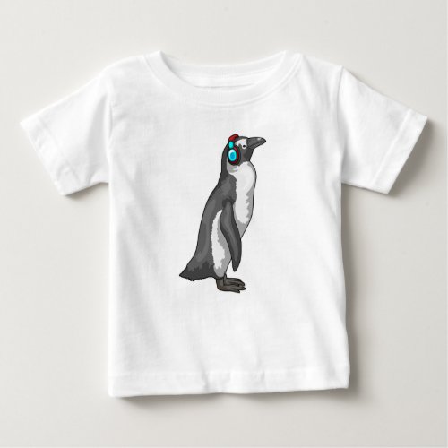 Penguin Music Headphone Baby T_Shirt