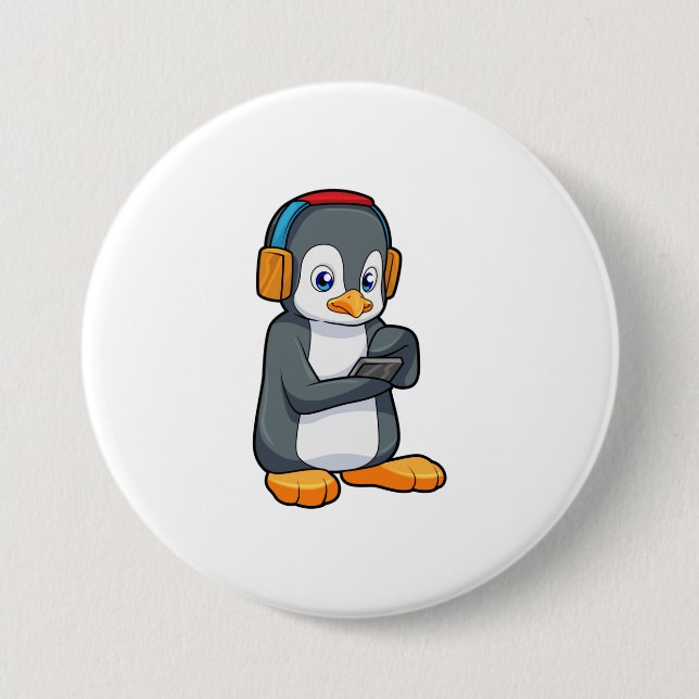 Penguin Music Headphone Button (Front)