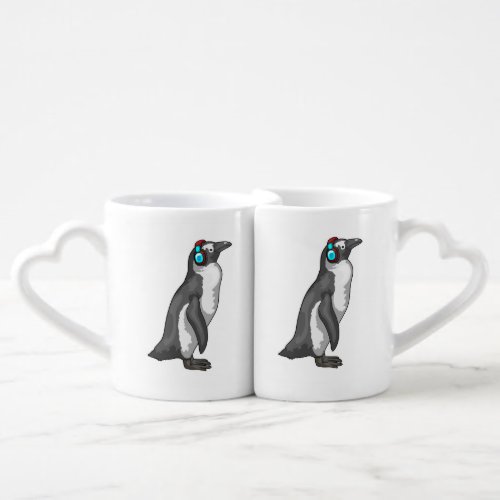 Penguin Music Headphone Coffee Mug Set