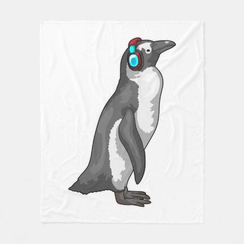 Penguin Music Headphone Fleece Blanket