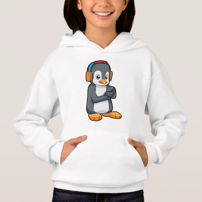 Penguin Music Headphone Hoodie (Front)
