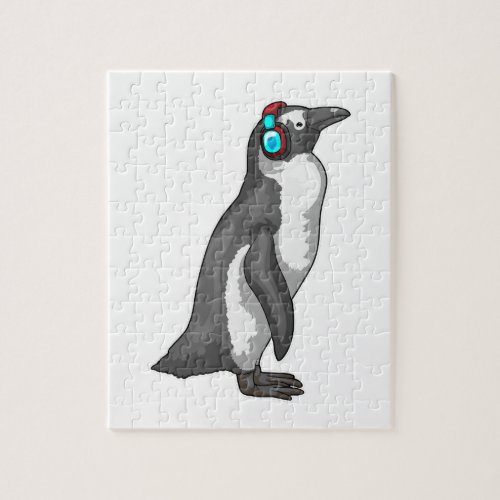 Penguin Music Headphone Jigsaw Puzzle