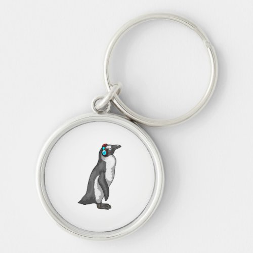 Penguin Music Headphone Keychain