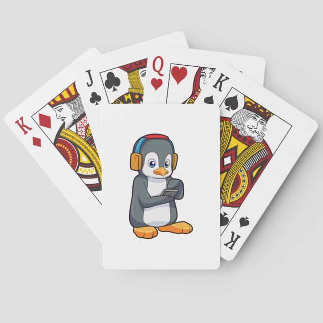 Penguin Music Headphone Poker Cards (Back)