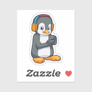 Penguin Music Headphone Sticker