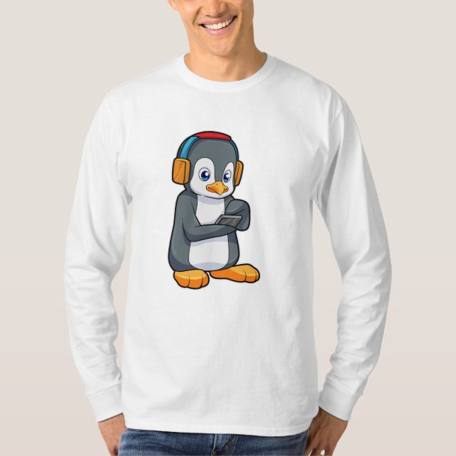 Penguin Music Headphone T-Shirt (Front)