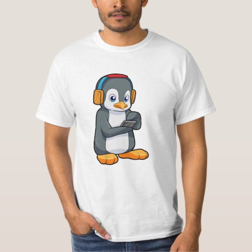 Penguin Music Headphone T_Shirt