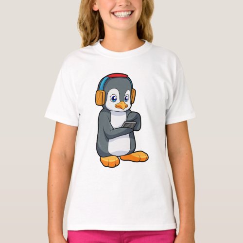 Penguin Music Headphone T_Shirt