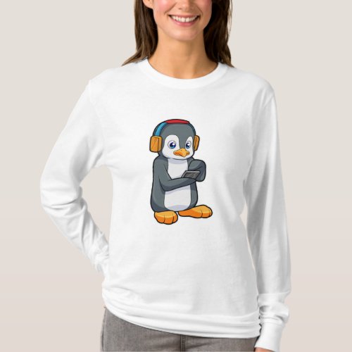 Penguin Music Headphone T_Shirt